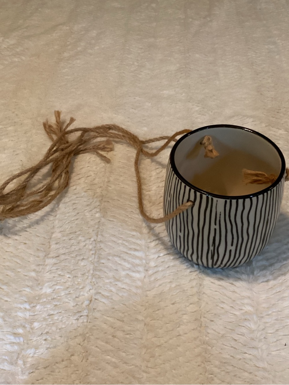 Beautiful Three Hands Black/White Zebra Print Porch Hanging Planter Pot Strip